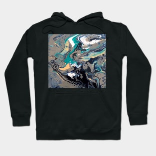 "TGF" (grey and turquoise pour) Hoodie